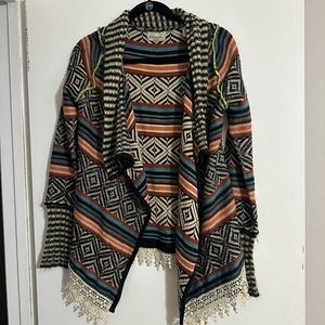 Aztec cardigan sweater